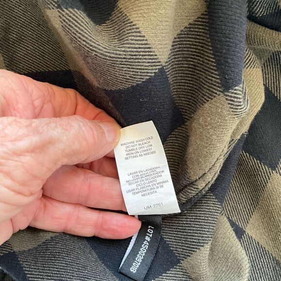 i Jeans by Buffalo Mens XXL Button Front Shirt Black Tan Plaid Long Sleeves - Picture 9 of 10